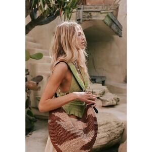 Free People Santorini Straw Sling Tote Bag | Neutral Mix| WOVEN BOHO